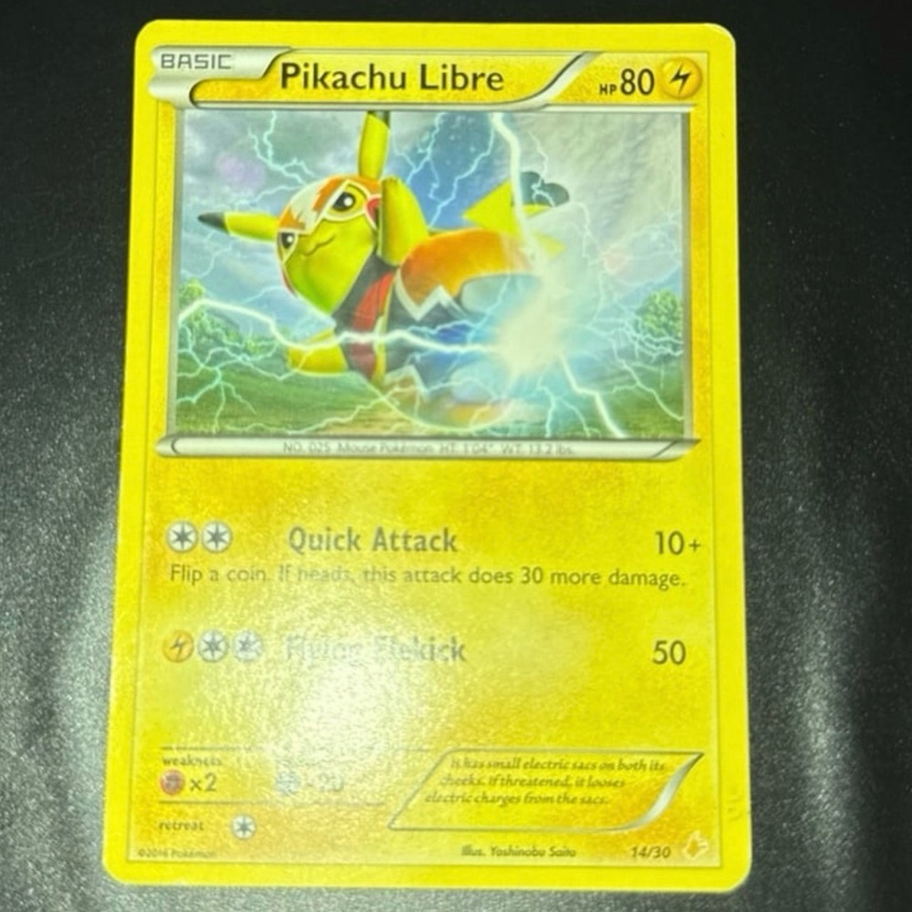 Pikachu Libre XY Trainer kit 14/30 Rare year 2016 Reverse art non-holo NM